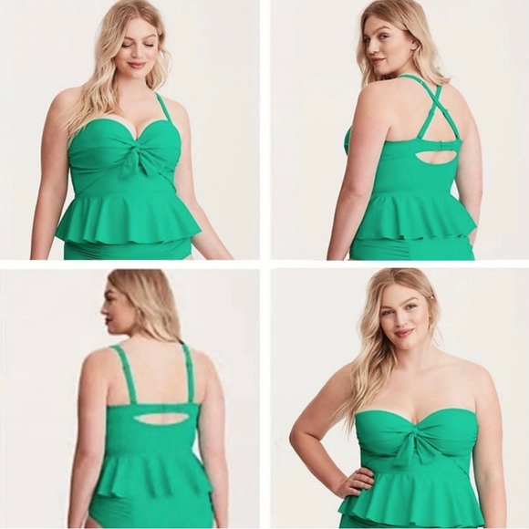 Torrid aqua green turquoise midkini top built in bra size 2x - Picture 9 of 9